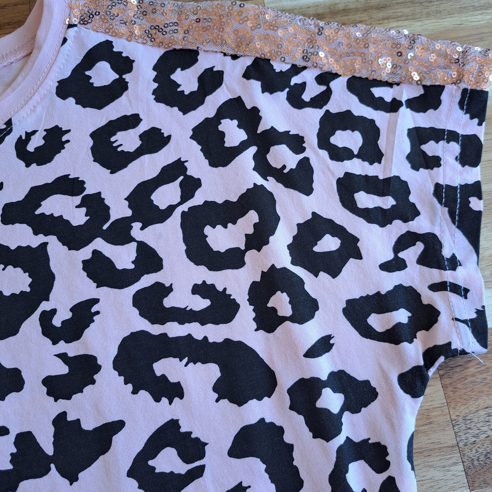 Leopard Print Top with Sequin Detail